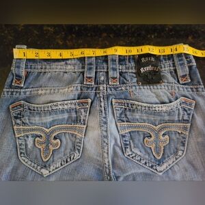 Rock Revival Men's Light Blue Embroidered Jeans